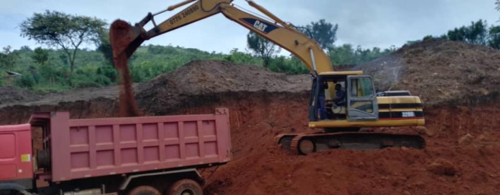 1+100 Murrum borrow pit at Kigezi-Kyambobo road construction 